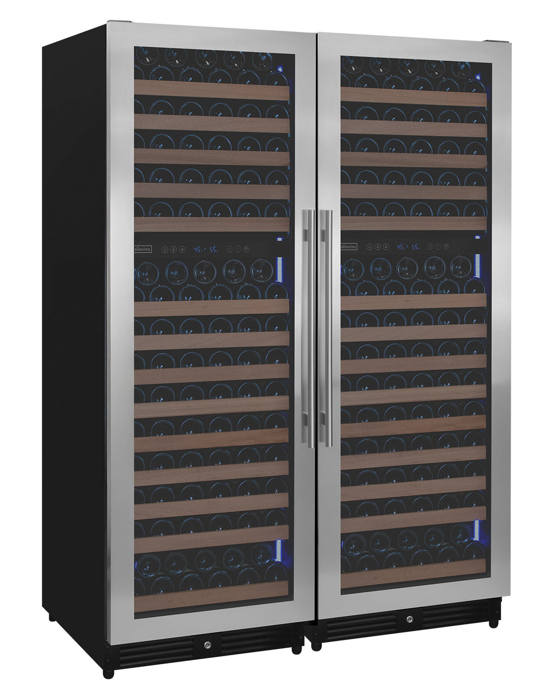 VINELOR Reserva 344 bouteilles | Cave à vin encastrable 4 zones side-by-side inox - vue principale