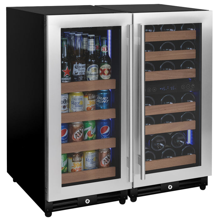 VINELOR FlexCount 30 bouteilles / 88 canettes | Cave à vin & boissons encastrable 2 zones - modèle 3Z-VSWB15-3S20 - vue principale