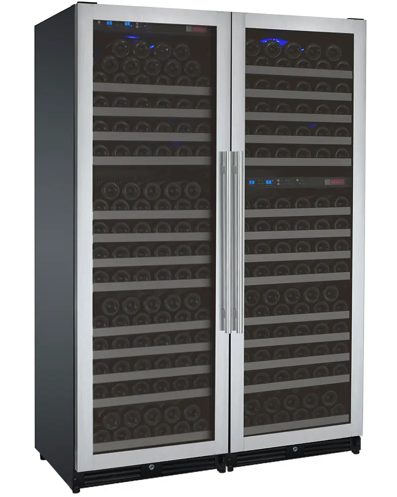 VINELOR FlexCount 349 bouteilles | Cave à vin pose libre 3 zones side-by-side inox - vue principale