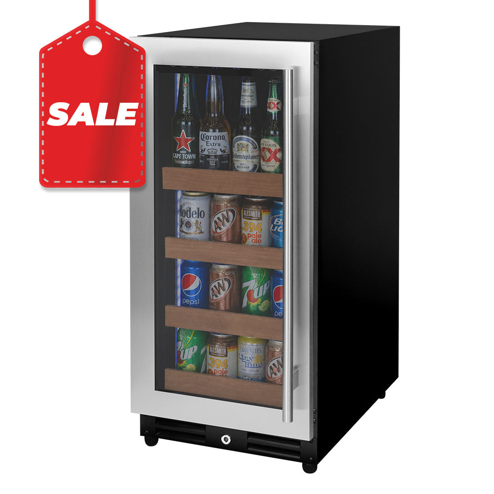 VINELOR Reserva 15 pouces | Cave à vin & boissons inox charnière gauche - vue principale