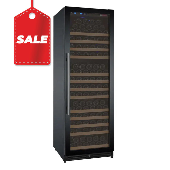 VINELOR FlexCount 177 bouteilles | Cave à vin encastrable 1 zone porte noire charnière droite - vue principale