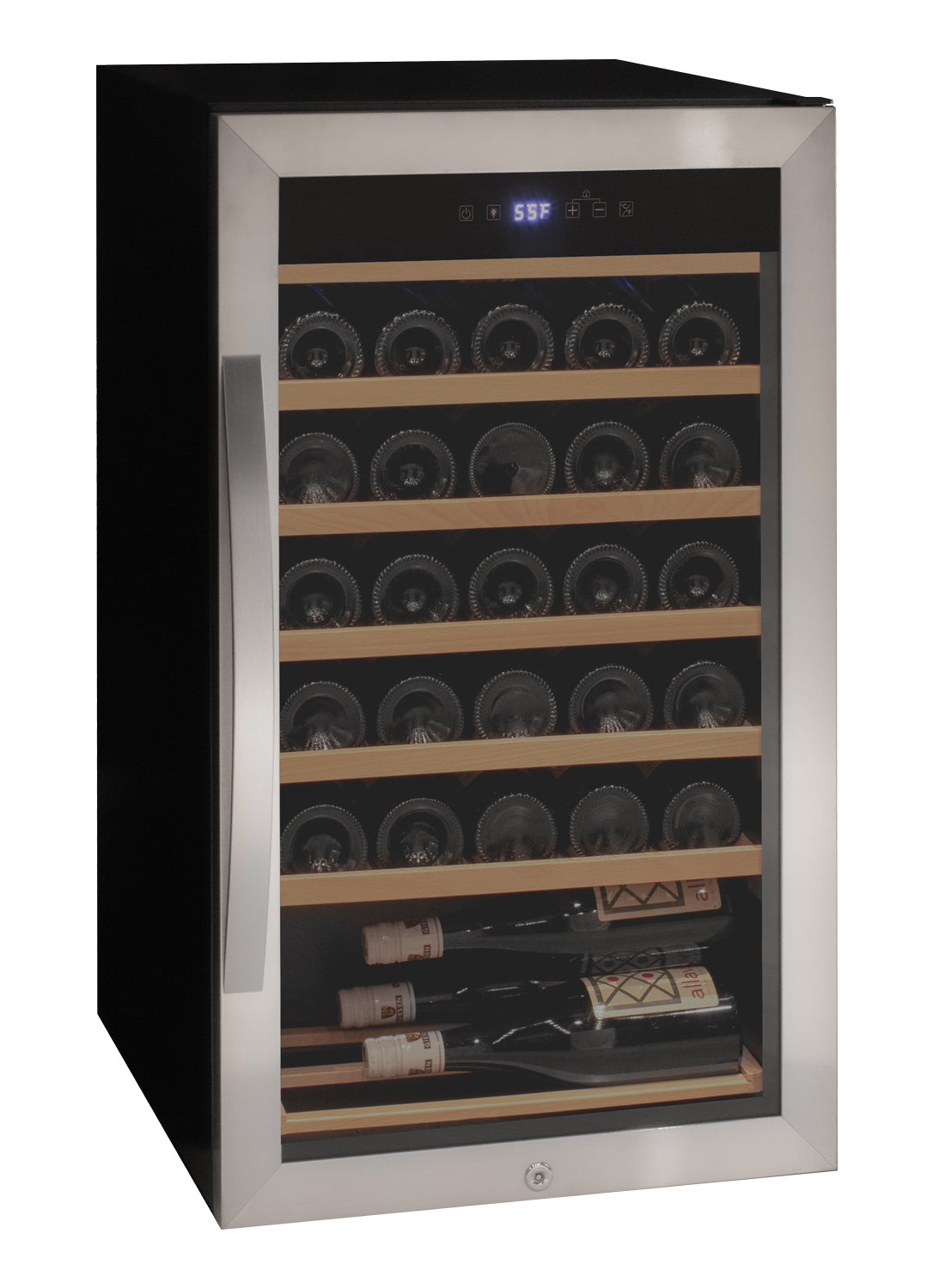 VINELOR Cascina 33 bouteilles | Cave à vin pose libre 1 zone inox - vue principale