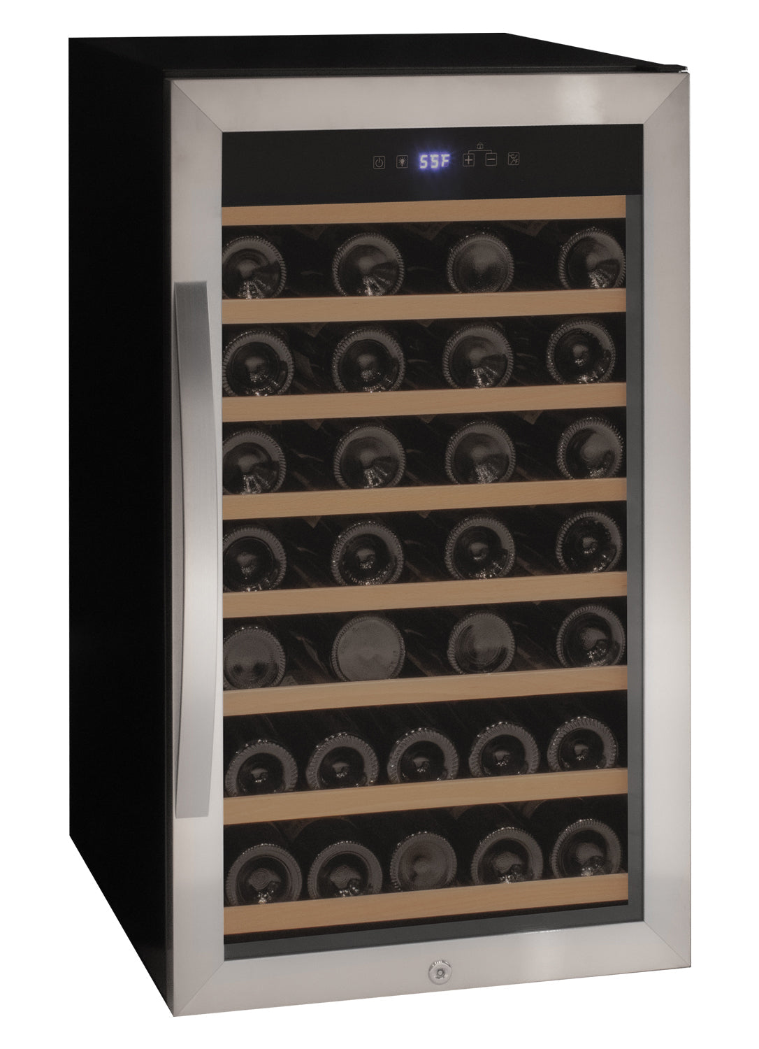 VINELOR Cascina 50 bouteilles | Cave à vin pose libre 1 zone inox - vue principale