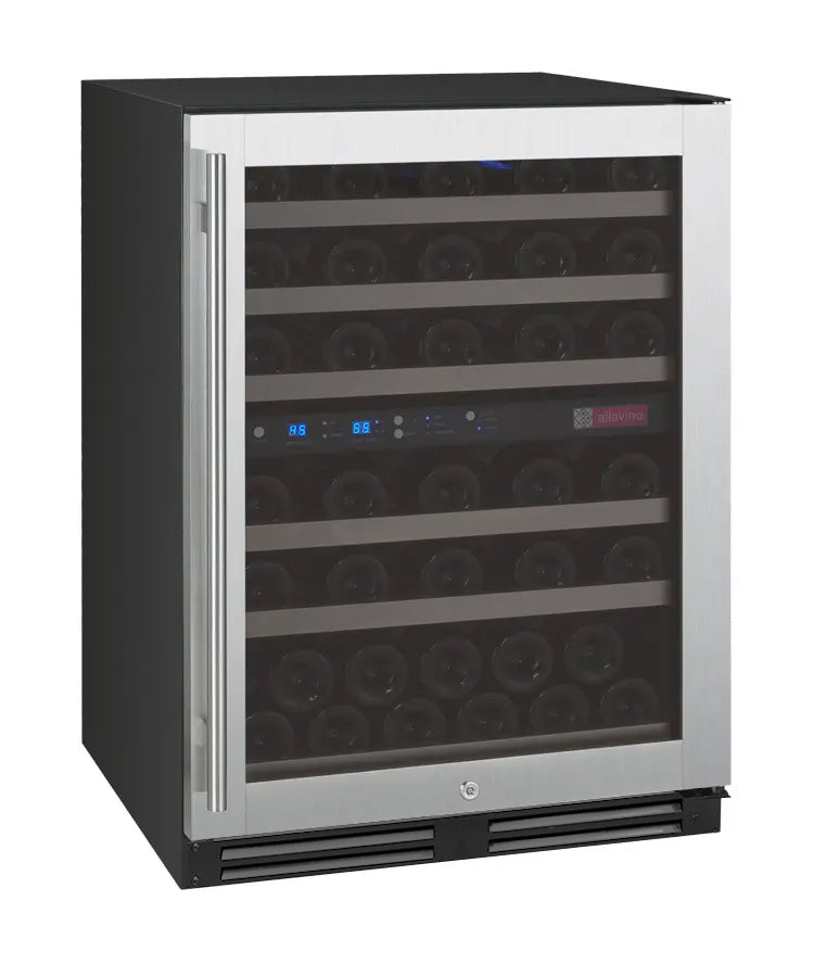 VINELOR FlexCount 56 bouteilles | Cave à vin encastrable 2 zones inox charnière droite - vue principale