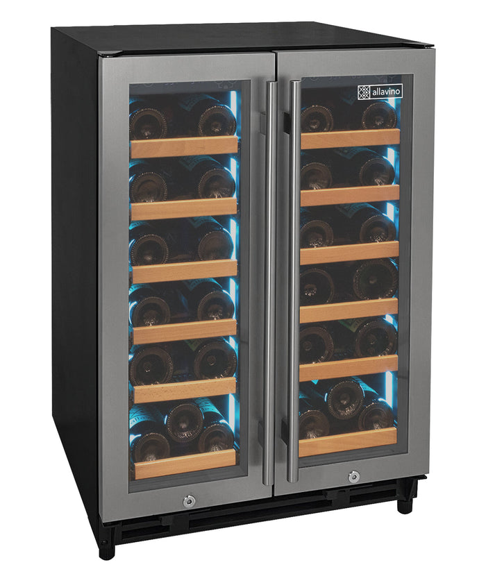 VINELOR Reserva 36 bouteilles | Cave à vin encastrable 2 zones inox - vue principale
