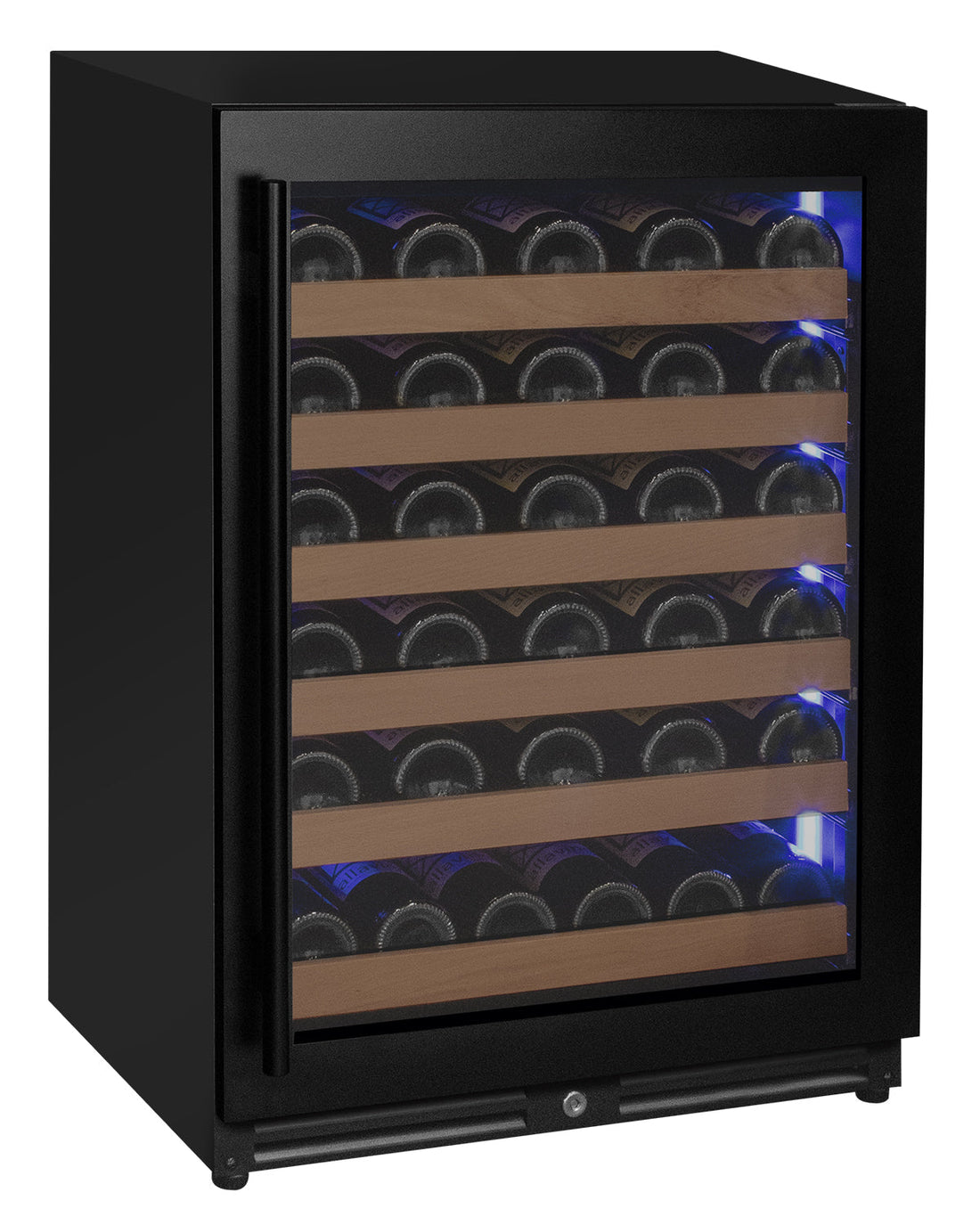 VINELOR Reserva 51 bouteilles | Cave à vin encastrable 1 zone porte noire charnière droite - vue principale