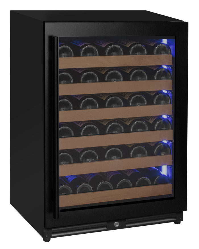VINELOR Reserva 51 bouteilles | Cave à vin encastrable 1 zone porte noire charnière droite - vue principale