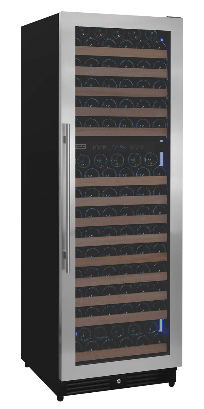 VINELOR Reserva 172 bouteilles | Cave à vin encastrable 2 zones inox charnière droite - vue principale