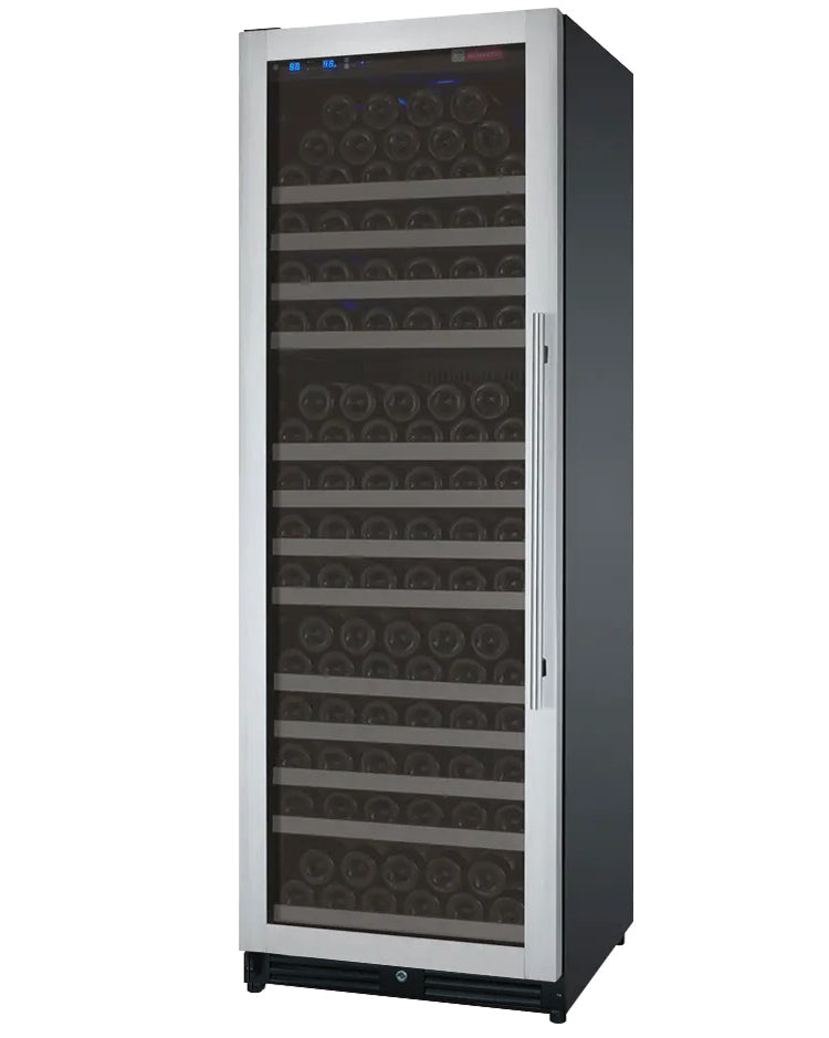 VINELOR FlexCount 177 bouteilles | Cave à vin encastrable 1 zone inox charnière gauche - vue principale
