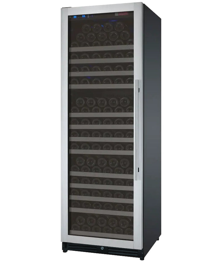 VINELOR FlexCount 177 bouteilles | Cave à vin encastrable 1 zone inox charnière gauche - vue principale