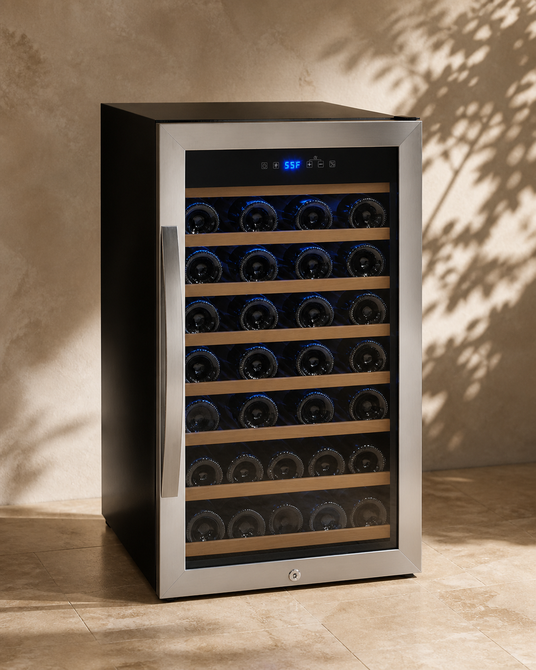 VINELOR Cascina 50 bouteilles | Cave à vin pose libre 1 zone inox — vue principale premium