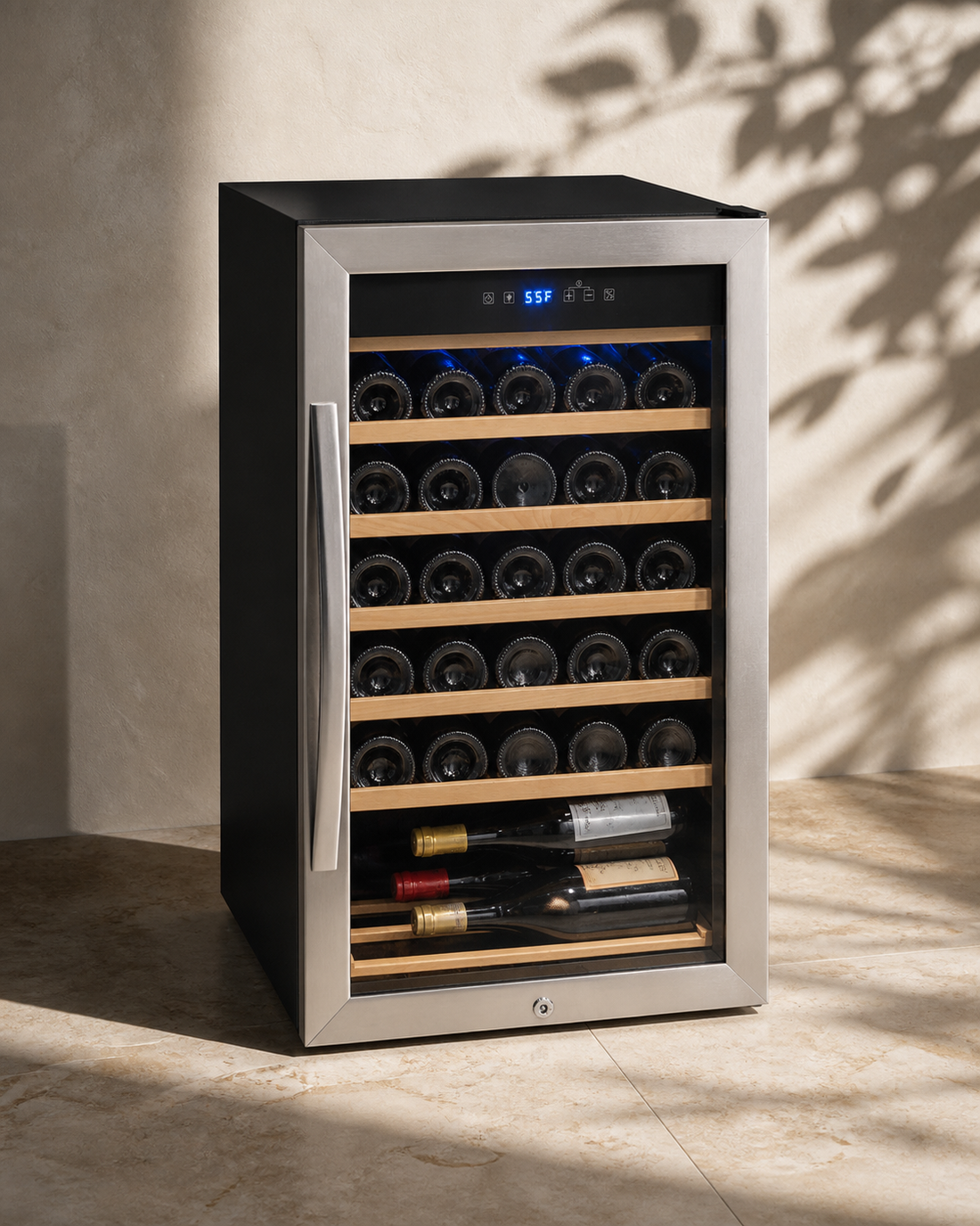 VINELOR Cascina 33 bouteilles | Cave à vin pose libre 1 zone inox — vue principale premium