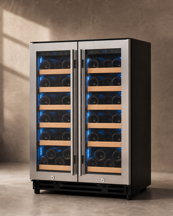 VINELOR Reserva 36 bouteilles | Cave à vin encastrable 2 zones inox — vue principale premium