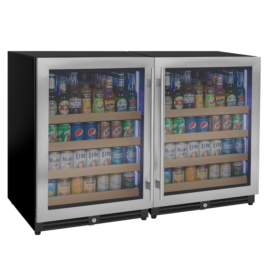 VINELOR Reserva collection | Cave à vin & boissons encastrable side-by-side inox - vue principale