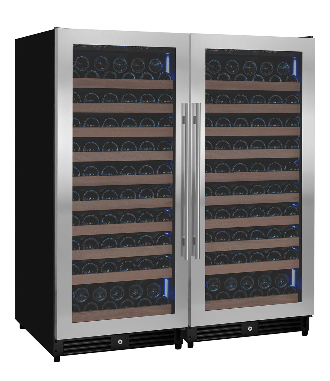 VINELOR Reserva 238 bouteilles | Cave à vin encastrable 2 zones side-by-side inox - vue principale