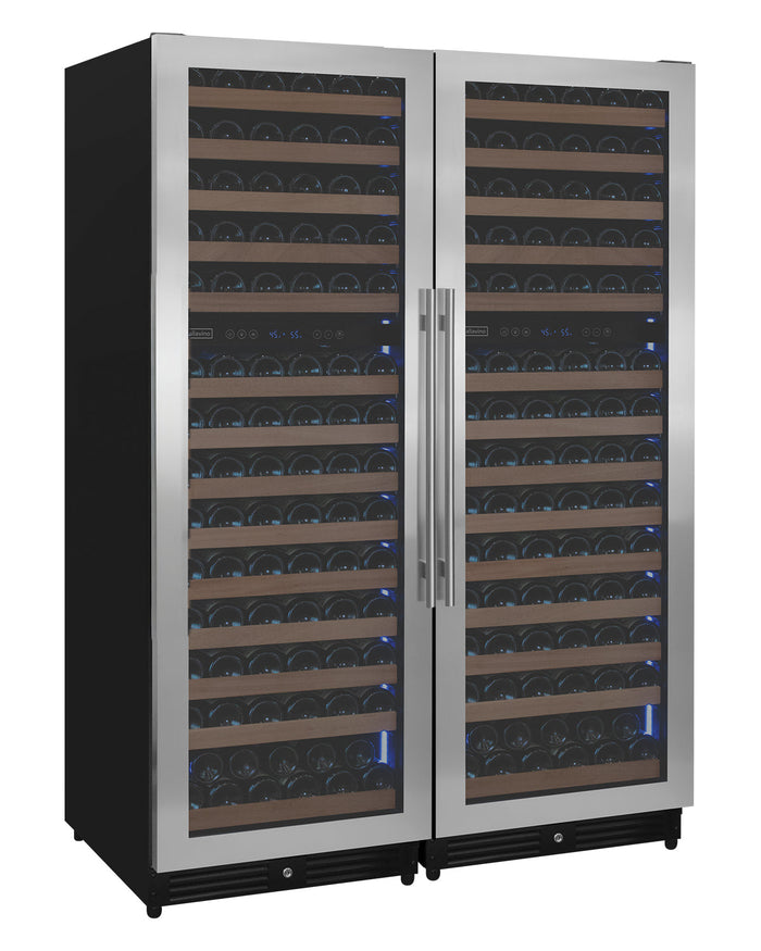 VINELOR Reserva 308 bouteilles | Cave à vin encastrable 4 zones side-by-side inox - vue principale