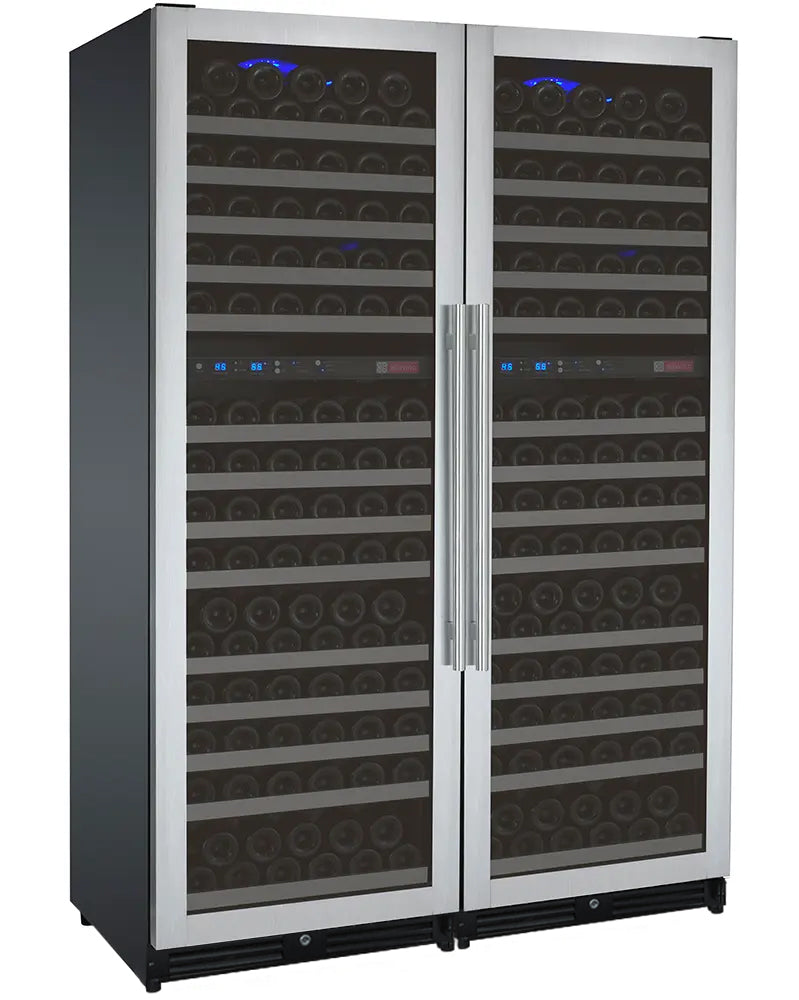VINELOR FlexCount 344 bouteilles | Cave à vin pose libre side-by-side inox - vue principale