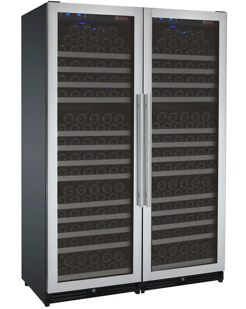 VINELOR FlexCount 354 bouteilles | Cave à vin encastrable 2 zones side-by-side inox - vue principale