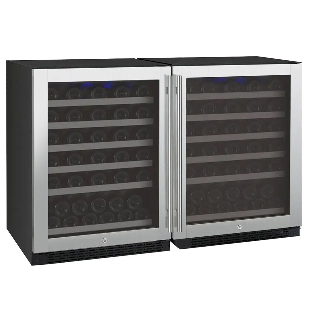 VINELOR FlexCount 112 bouteilles | Cave à vin encastrable side-by-side inox - vue principale