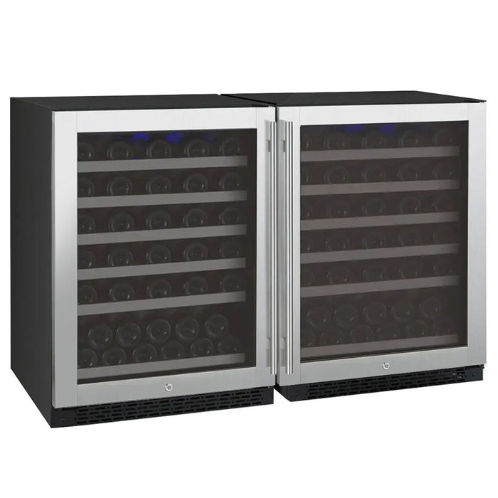VINELOR FlexCount 112 bouteilles | Cave à vin encastrable side-by-side inox - vue principale