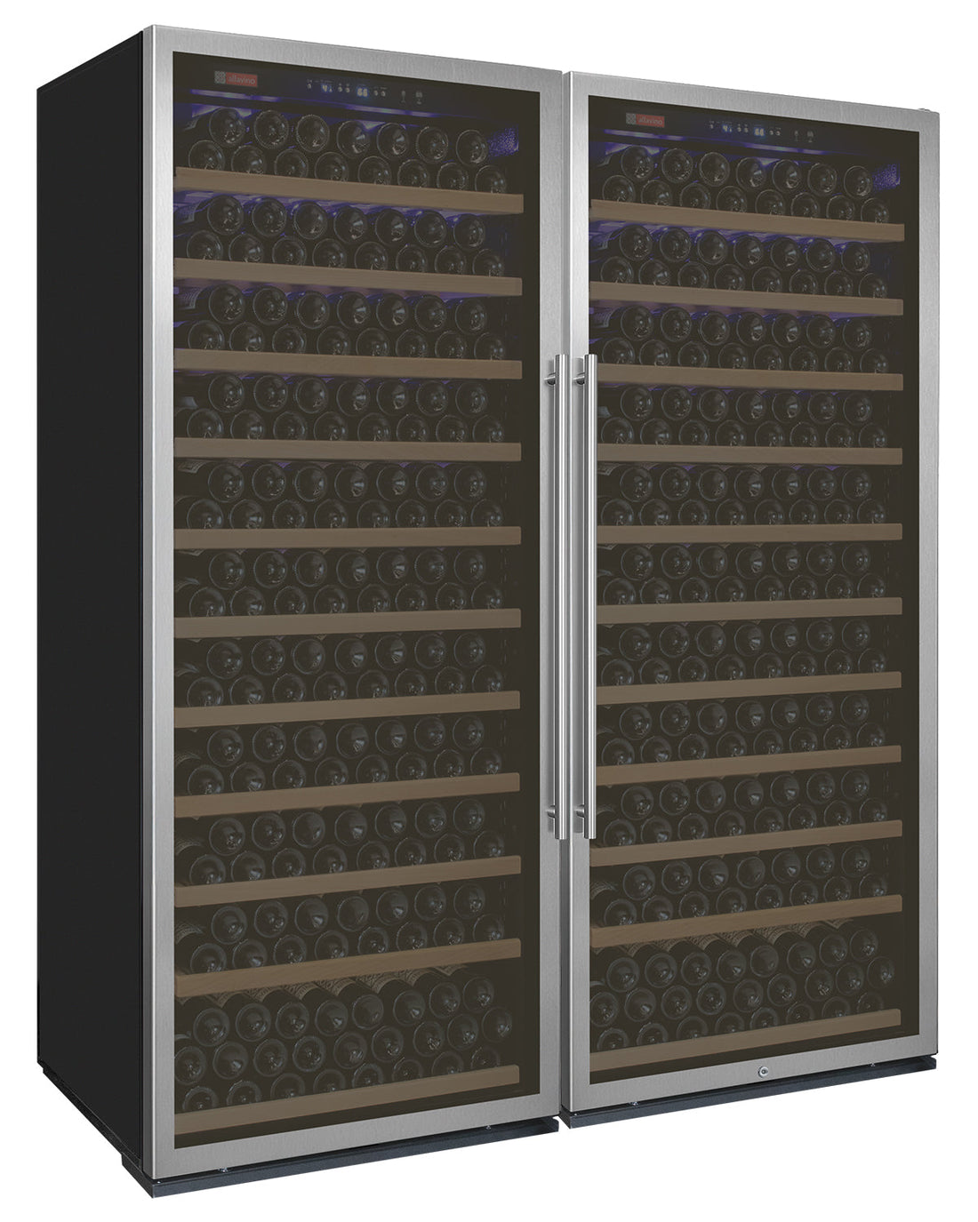 VINELOR Vite 554 bouteilles | Cave à vin pose libre 2 zones side-by-side inox - vue principale