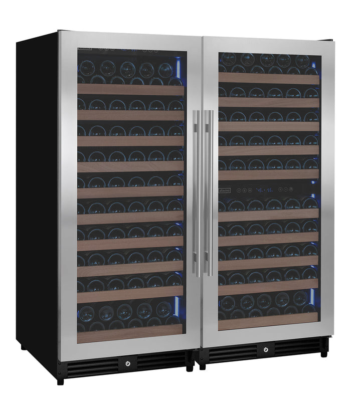 VINELOR Reserva 238 bouteilles | Cave à vin encastrable 3 zones side-by-side inox - vue principale