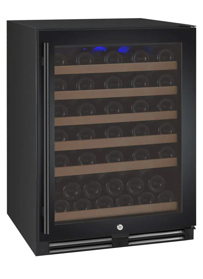 VINELOR FlexCount 56 bouteilles | Cave à vin encastrable 1 zone porte noire charnière droite - vue principale