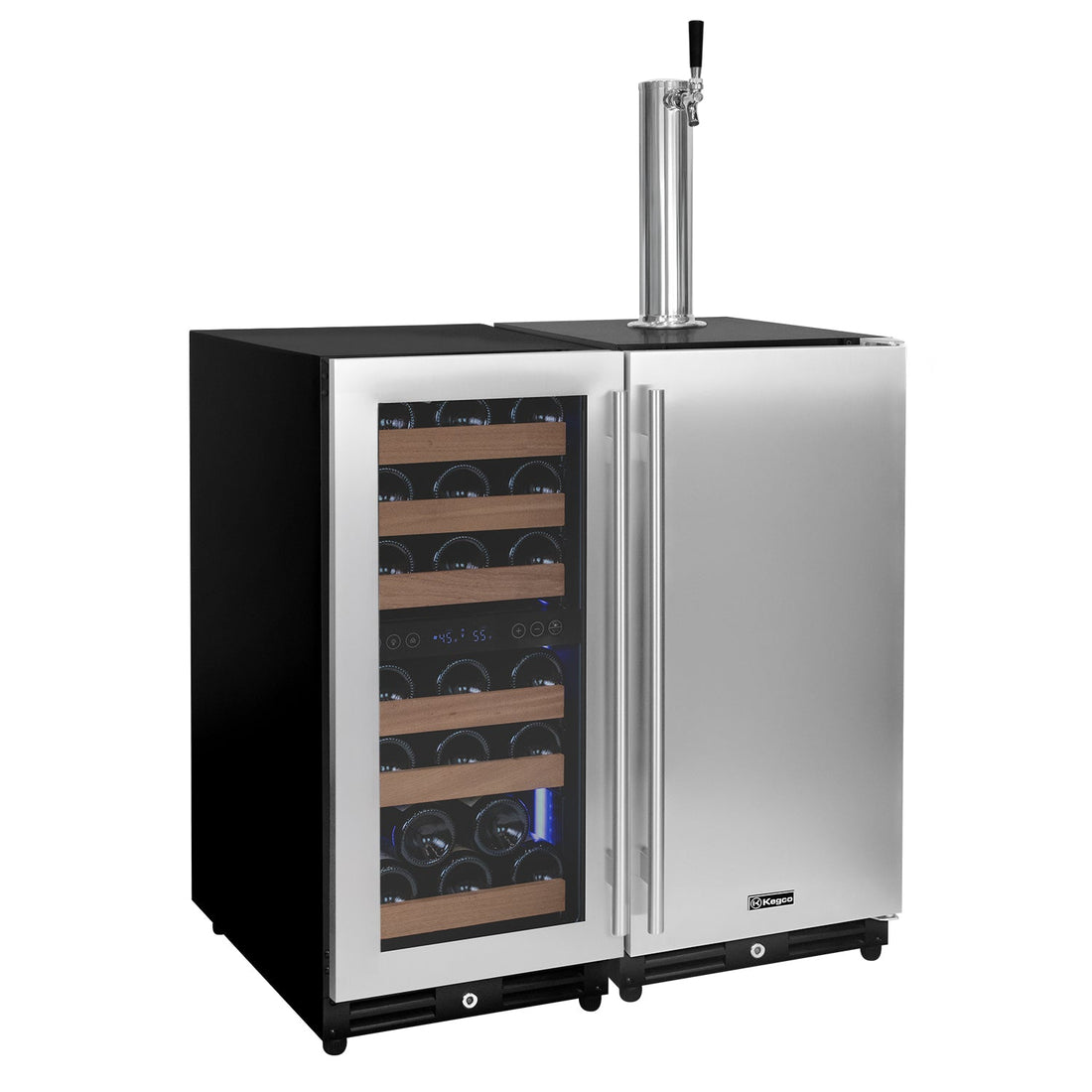 VINELOR FlexCount 30 pouces | Cave à vin & tirage bière encastrable 2 zones side-by-side - vue principale