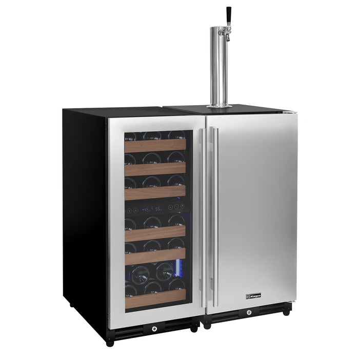 VINELOR FlexCount 30 pouces | Cave à vin & tirage bière encastrable 2 zones side-by-side - vue principale