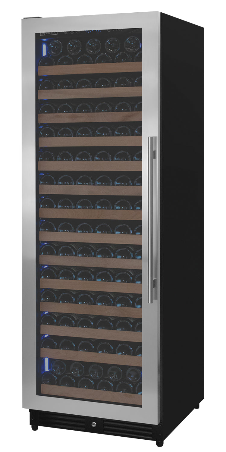 VINELOR Reserva 163 bouteilles | Cave à vin encastrable 1 zone inox charnière gauche - vue principale