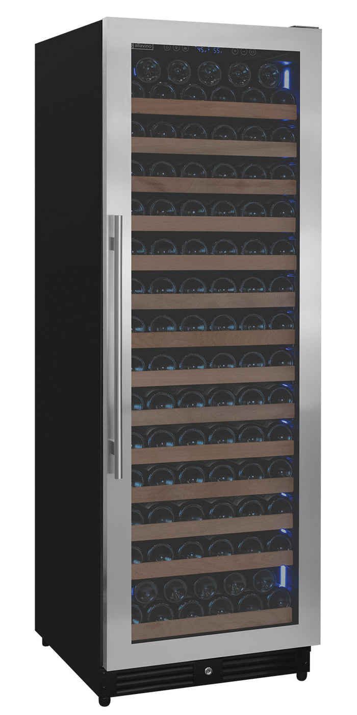 VINELOR Reserva 163 bouteilles | Cave à vin encastrable 1 zone inox charnière droite - vue principale
