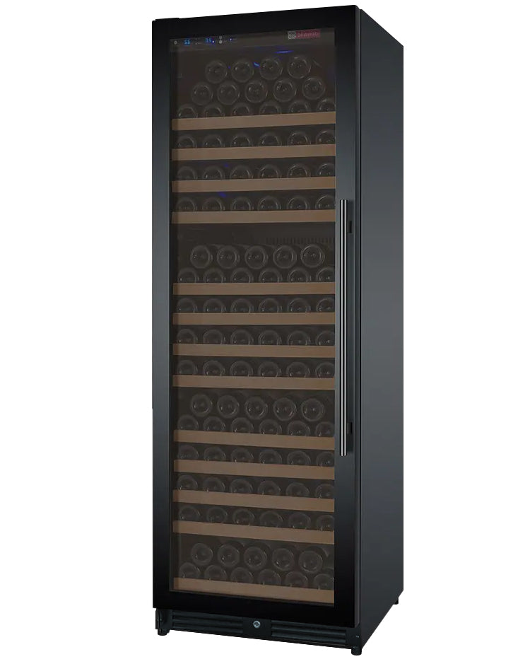 VINELOR FlexCount 177 bouteilles | Cave à vin encastrable 1 zone porte noire charnière gauche - vue principale