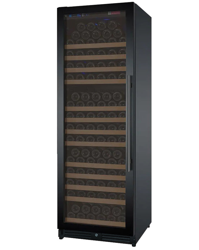 VINELOR FlexCount 177 bouteilles | Cave à vin encastrable 1 zone porte noire charnière gauche - vue principale