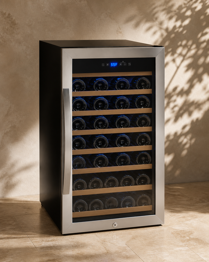 VINELOR Cascina 50 bouteilles | Cave à vin pose libre 1 zone inox — vue principale premium