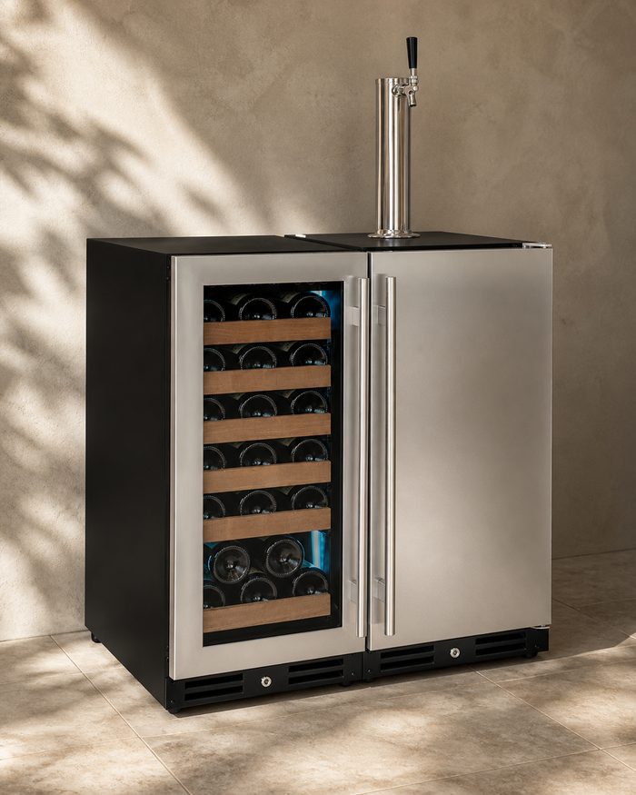 VINELOR FlexCount collection | Cave à vin & tirage bière encastrable 1 zone - modèle VS15-1WK — vue principale premium